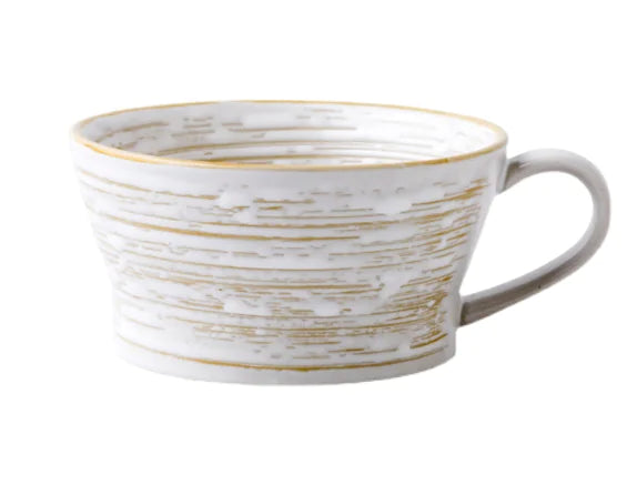 Large Retro Hand-Painted Ceramic Mug